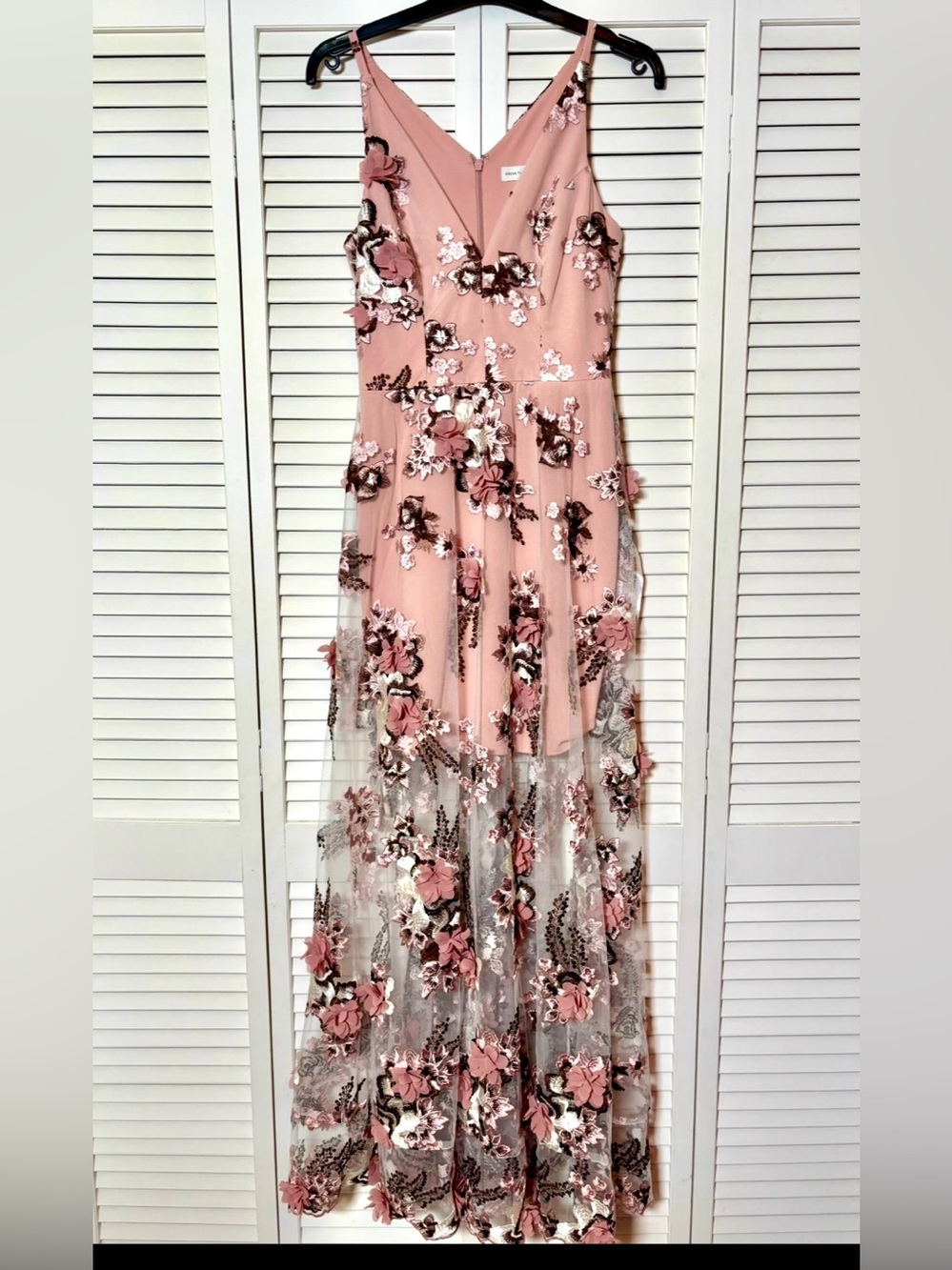 NWT Dress The Population Anthropologie Sidney Embroidered 3D Floral Gown Small - Picture 5 of 8